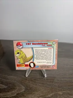 1999 Pokemon Topps #27 Sandshrew TV Animation Edition Holo Foil Series 1 - Image 2