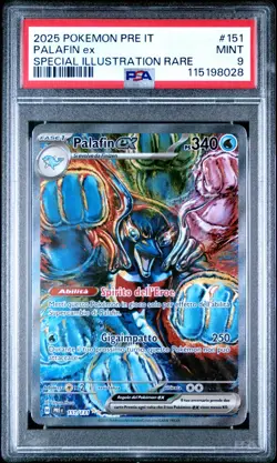 Pokemon PSA 9 Palafin Ex #151 PRE IT Special Illustration Rare 2025 Italiano - Image 2