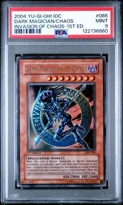 2004 YU-GI-OH! IOC-INVASION OF CHAOS 1ST ED #065 DARK MAGICIAN OF CHAOS PSA 9 - Image 1