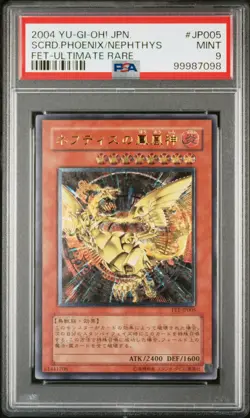 PSA 9 MINT Japanese Sacred Phoenix of Nephthys FET-JP005 Ultimate Rare YUGIOH - Image 1