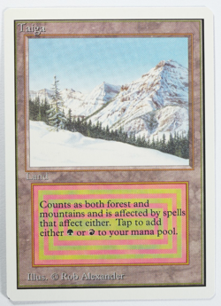 Taiga Magic Card Dual Land Unlimited MTG Reserved List - Image 1