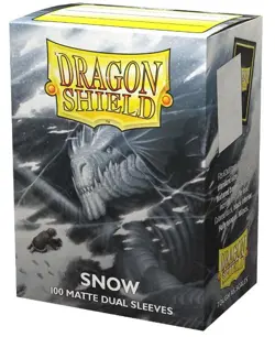 Dragon Shield Sleeves: Standard Matte Dual - Snow 100CT - Image 1