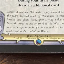 1997 Magic the Gathering GERRARD Vanguard Oversized SERIES #1 CARD - Image 5