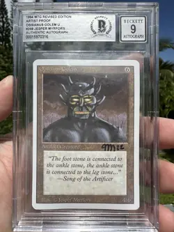 OBSIANUS GOLEM, ARTIST PAINTING / PROOF, REVISED, 1994 MTG, JESPER MYRFORS, BAS - Image 2