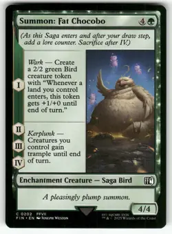 MTG FINAL FANTASY #202 Summon: Fat Chocobo NM+ - Image 1