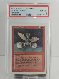 1994 Magic the Gathering Dragon Whelp Revised PSA 8 - Image 1