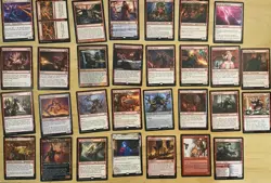 Magic The Gathering Lot Of 30 Red Cards Including Rares and Mythics NM - Image 1