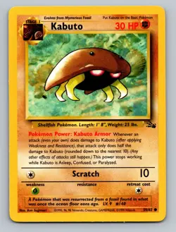Kabuto - 50/62 Fossil Unlimited Common Pokemon - Image 1