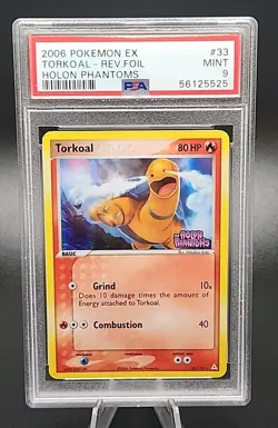 PSA 9 Mint 2006 POKEMON EX HOLON PHANTOMS #33 Torkoal REVERSE HOLO FOIL RARE - Image 1
