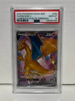PSA 10 2020 Pokemon Champions Path SWSH050 Charizard V - Image 1