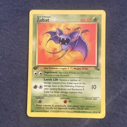 Pokemon TCG WoTC Zubat 57/62 Fossil First Edition Vintage Lightly Played LP+ - Image 3