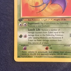 Pokemon TCG WoTC Zubat 57/62 Fossil First Edition Vintage Lightly Played LP+ - Image 4