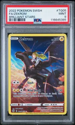 Pokemon PSA 9 Zekrom #TG005 Full Art Brilliant Stars 2022 English - Image 2