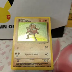 Pokemon TCG Hitmonchan Base Set Holo Unlimited Rare Card 7/102 - Image 1