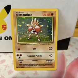 Pokemon TCG Hitmonchan Base Set Holo Unlimited Rare Card 7/102 - Image 2