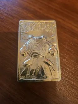 1999 Burger King Nintendo Pokemon 23K GOLD PLATED POLIWHIRL Trading Card ONLY - Image 1