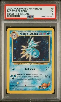 MISTY'S SEADRA PSA 5 • 2000 EX Gym Heroes Holo Pre-Release #9 Pokemon Card - Image 1