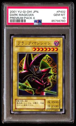PSA 10 Gem Mint Dark Magician P4-02 Premium Pack 4 2001 Japanese Graded Card - Image 1