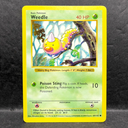 1999 WOTC POKEMON BASE SET SHADOWLESS WEEDLE 69/102 COMMON (C) - Image 1