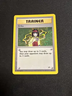 2000 Pokemon Gym Heroes Trainer Erika Unlimited Holo 16/132 LP w/ SWIRL - Image 2