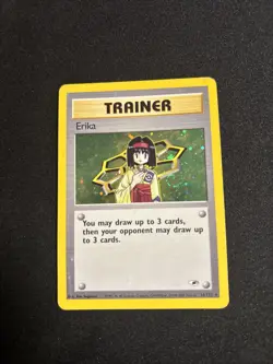 2000 Pokemon Gym Heroes Trainer Erika Unlimited Holo 16/132 LP w/ SWIRL - Image 3