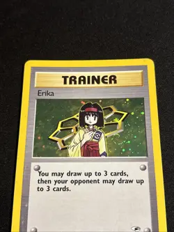 2000 Pokemon Gym Heroes Trainer Erika Unlimited Holo 16/132 LP w/ SWIRL - Image 5