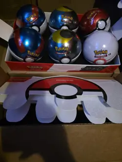 Pokemon PokeBall Tin Lot Of 6 Sealed - 3 TCG Booster Packs Per Tin (C25) (D25) - Image 1
