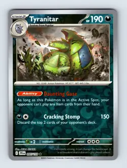 Tyranitar SV09: Journey Together Rare Reverse Holo 095/159 NM/LP Pokemon Cards - Image 1