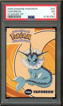 Pokemon - Vaporeon Danone Stadium Tip #25 PSA 5 - Image 1