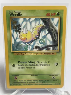 POKEMON WEEDLE 69/102 BASE SET COMMON NEAR MINT - Image 2