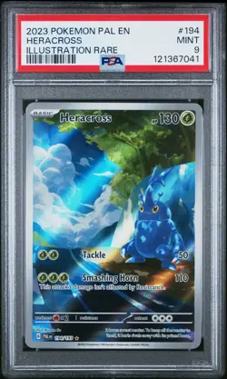 Heracross 2023 Pokemon Pal En-Paldea Evolved #194 Illustration Rare PSA 9 - Image 1