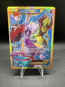 Pokemon Mewtwo EX Full Art Secret Holo Rare Card 163/162 XY Breakthrough LP - Image 1