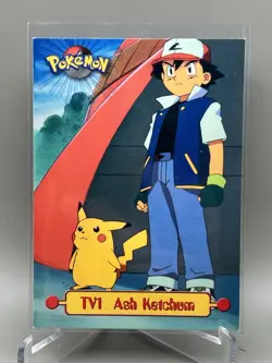 1999 Topps Pokemon TV Animation Edition Series 1 #TV1 Ash Ketchum - Image 1