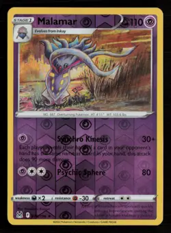 Malamar SWSH11: Lost Origin #078/196 Reverse Holo Rare Pokemon Card - Image 1