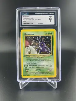 Pokemon TCG Heracross Holo Rare Neo Genesis 1st Edition 6/111 CGC 9 MINT WOTC - Image 1