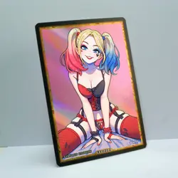 HARLEY QUINN Waifu Anime Card LIMITED 1/1 Custom TCG Holo T12272 - Image 2