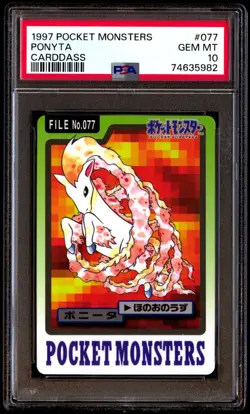 PSA 10 Gem Mint Ponyta No. 077 Carddass 1997 Japanese Card Graded - Image 1