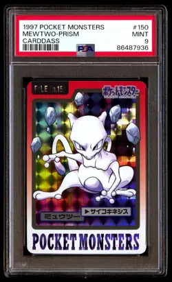 PSA 9 Mint Mewtwo No. 150 Carddass Prism 1997 Japanese Graded Card - Image 1