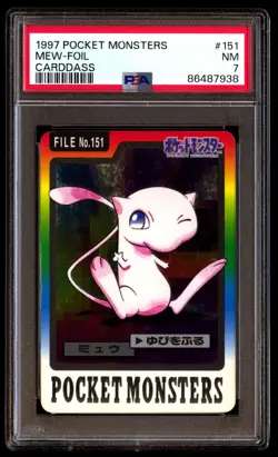 PSA 7 Near Mint Mew No. 151 Carddass Foil 1997 Japanese Graded Card - Image 1