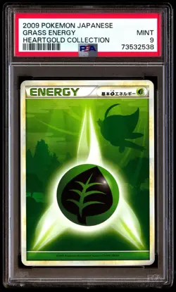 PSA 9 Mint Grass Energy Heartgold Collection 2009 Japanese Card Graded - Image 1