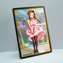 AERITH GAINSBOROUGH Waifu Anime Card LIMITED 1/1 Custom TCG Holo T12310 - Image 2
