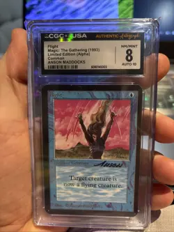 MTG Flight - Alpha Edition - Signed Auto Anson Maddocks - CGC 8 / Auto 10 - Image 1