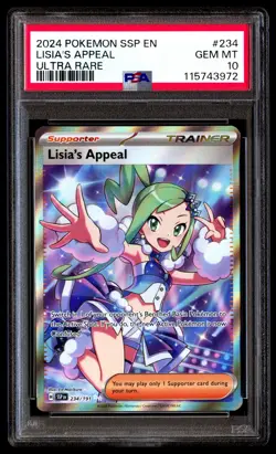 PSA 10 Lisia's Appeal 234 Pokemon Ssp En Surging Sparks 2024 Ultra Rare - Image 1