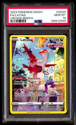 PSA 10 Latias GG20 Pokemon Sword And Shield Crown Zenith 2023 - Image 1
