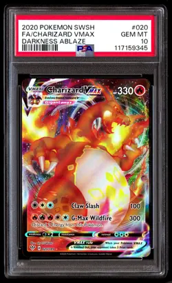 PSA 10 Charizard Vmax 020 Pokemon Sword & Shield Darkness Ablaze 2020 - Image 1