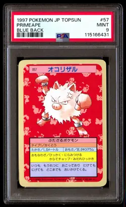 PSA 9 Primeape 57 Pokemon Topsun Japanese 1997 Blue Back - Image 1