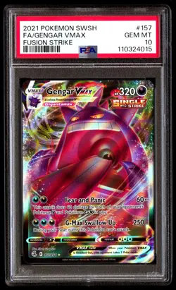 PSA 10 Gengar Vmax 157 Pokemon Sword & Shield Fusion Strike 2021 - Image 1