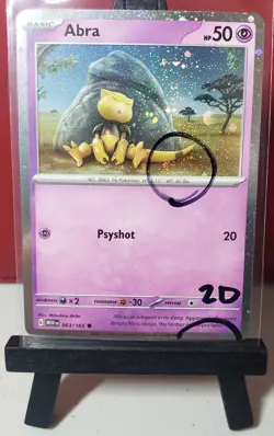 2x SWIRL Pokemon Abra 063/165 Cosmos Holo Promo Variant Scarlet & Violet 151 2D - Image 1