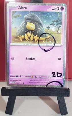 2x SWIRL Pokemon Abra 063/165 Cosmos Holo Promo Variant Scarlet & Violet 151 2D - Image 2