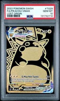2022 Pokemon SWSH Lost Origin FA/Pikachu Vmax TG29 PSA 10 - Image 1